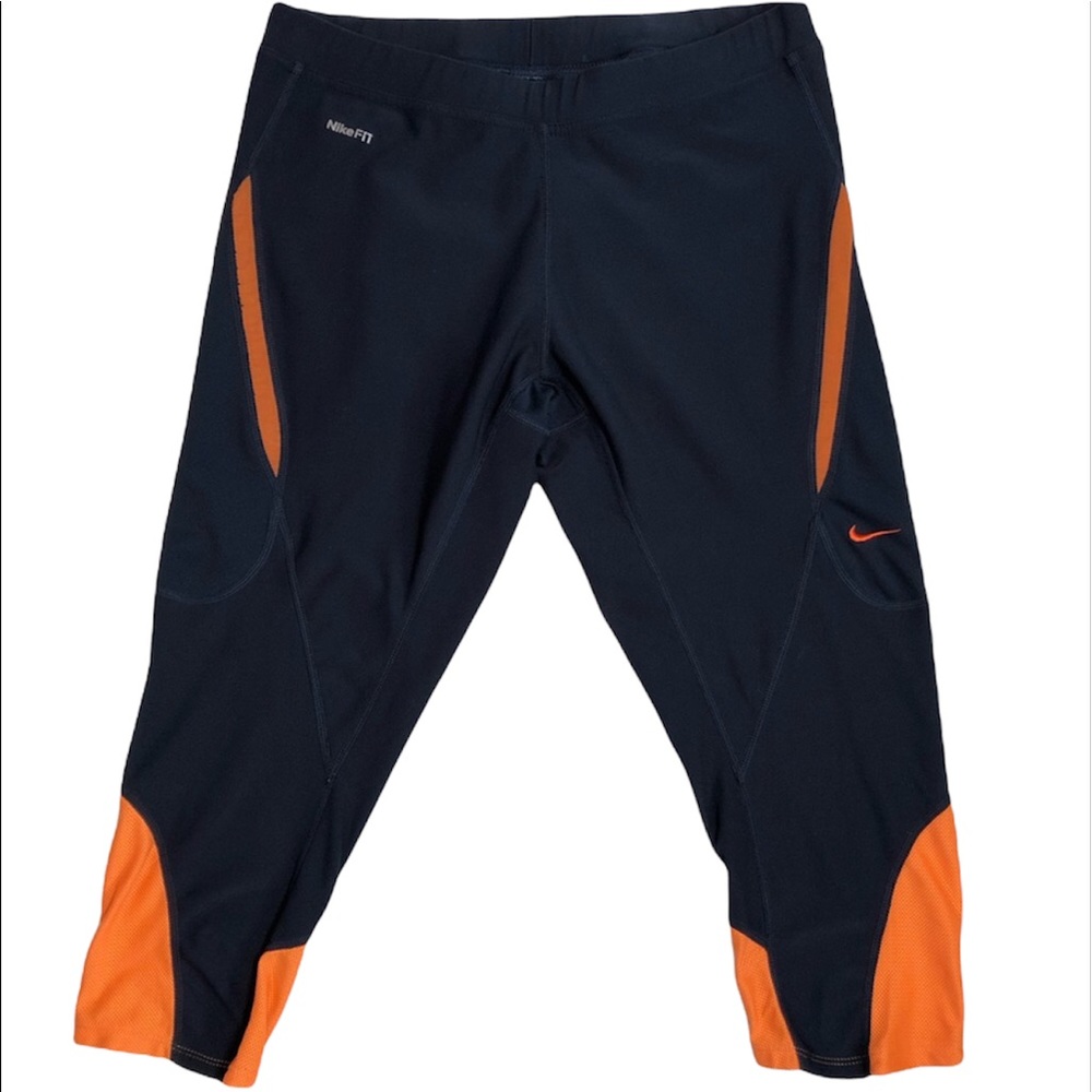 Nike Fit Dry NavyBlue&Orange Crop Sz M
